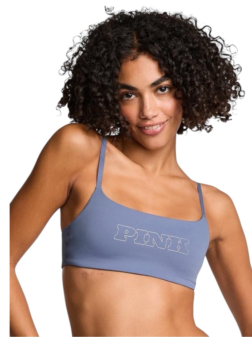 PINK VICTORIAS’s SECRET Relay Square Neck Sports Bra in Dusty Iris Size L — NWT